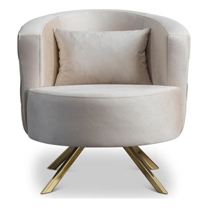 katalina mid-century solid back velvet upholstered barrel chair in beige