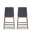 Ashcroft Diana Square Fabric Upholstered Counter Stool in Dark Gray (Set of 2)