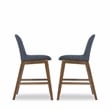 Ashcroft Diana Square Fabric Upholstered Counter Stool in Dark Gray (Set of 2)