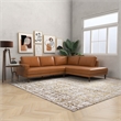 Harmon Pillow Back Genuine Leather Upholstered Right-Facing Sectional in Tan