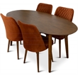 Reynolds Modern Solid Wood Walnut Dining Room& Kitchen Table and Chairs Set of 4