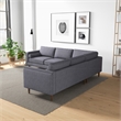 Foreman Mid-Century Pillow Back Fabric Symmetrical Corner Sofa in Dark Gray