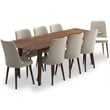 Addison 9-Piece Modern Solid Wood Walnut Dining Room Table and Chair Set