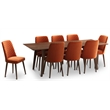 Adem 9-Piece Modern Solid Wood Walnut Dining Room & Kitchen Table and Chair Set