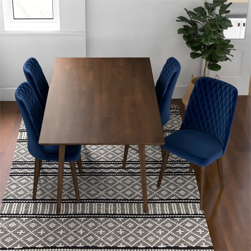 Austin Mid Century Modern Solid Wood 5 Piece Furniture Set