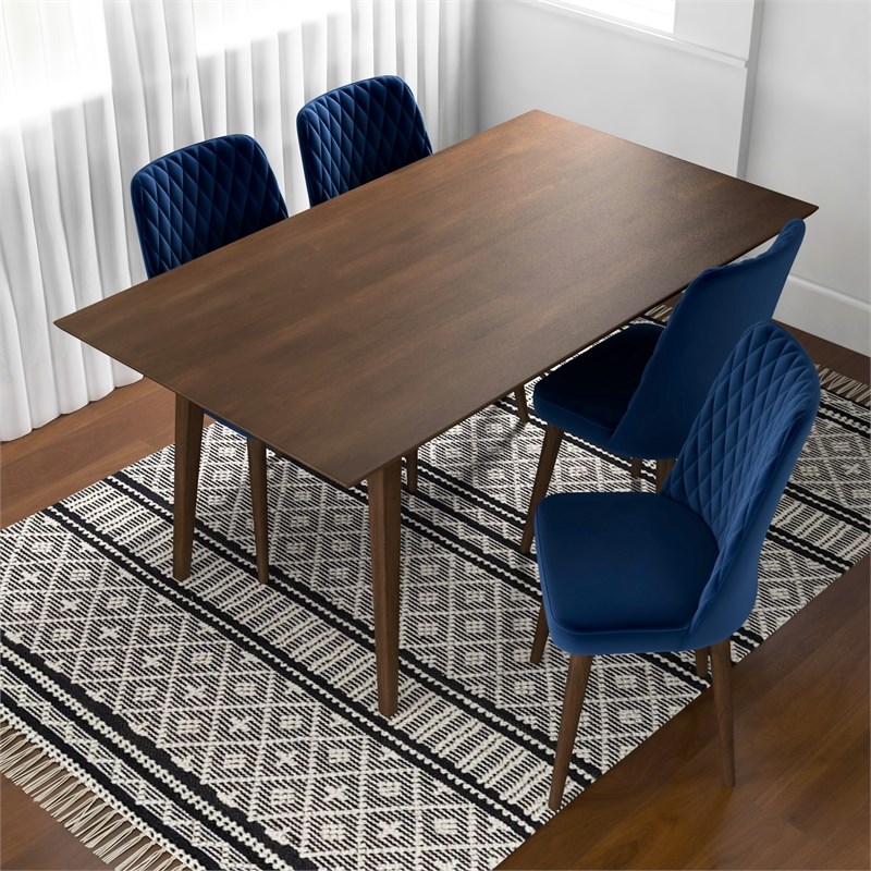 Austin Mid Century Modern Solid Wood 5 Piece Furniture Set