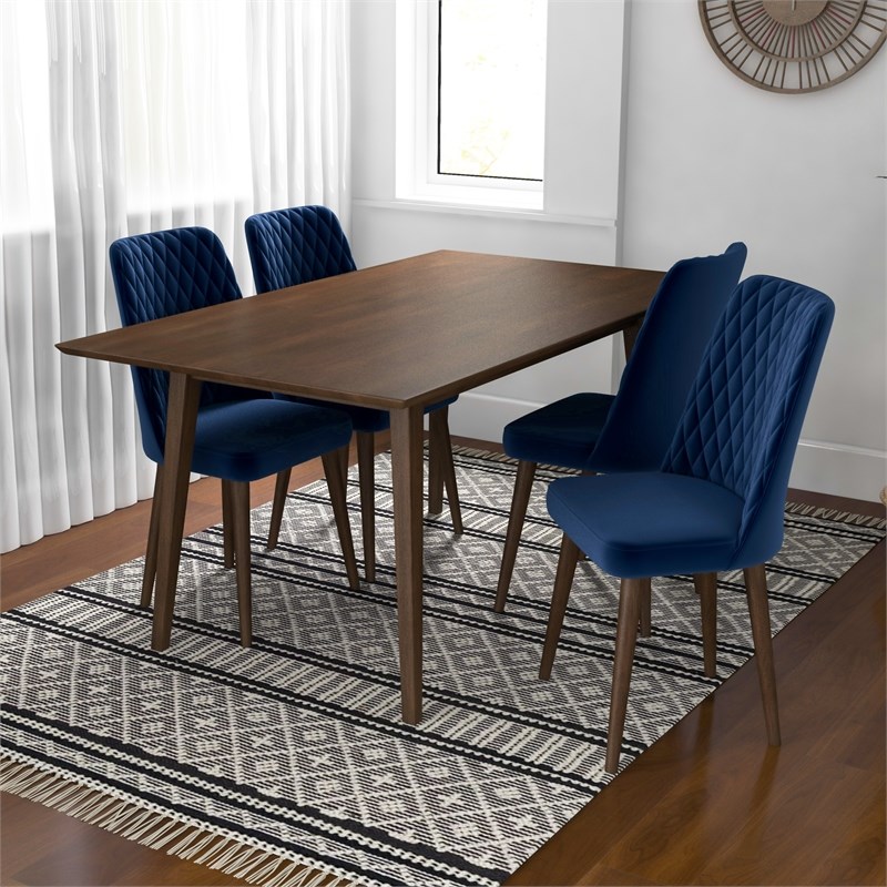 Austin Mid Century Modern Solid Wood 5 Piece Furniture Set