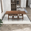 Anda Modern Solid Wood Walnut Dining Room & Kitchen Table and Chairs Set of 6