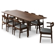 Avondale 9-Piece Modern Solid Wood Walnut Kitchen&Dining Room Table and Chairs