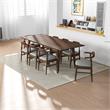 Avondale 9-Piece Modern Solid Wood Walnut Kitchen&Dining Room Table and Chairs