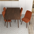 Allison Modern Solid Wood Walnut Dining Room & Kitchen Table and Chairs Set of 4