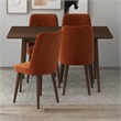 Allison Modern Solid Wood Walnut Dining Room & Kitchen Table and Chairs Set of 4
