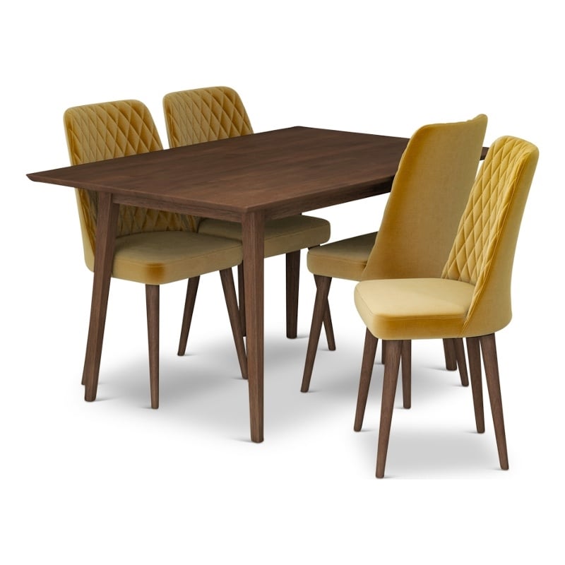 Adelphie Mid Century Modern 5 Piece Dining Room Set