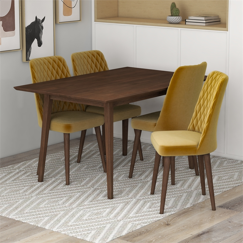 Adelphie Mid Century Modern 5 Piece Dining Room Set