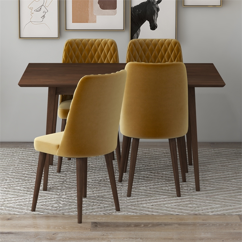 Adelphie Mid Century Modern 5 Piece Dining Room Set