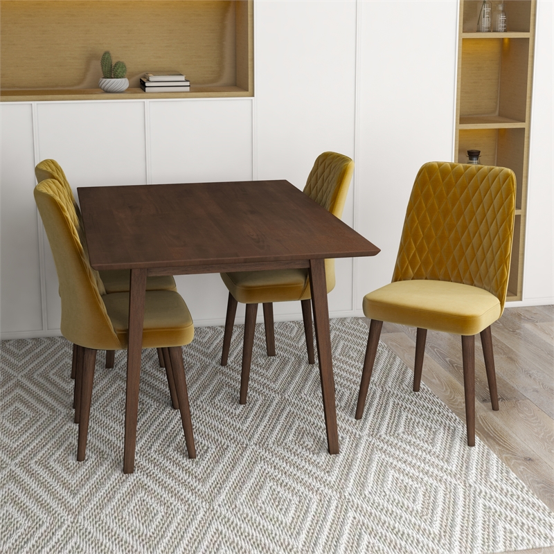 Adelphie Mid Century Modern 5 Piece Dining Room Set