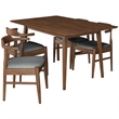Andrea Modern 5 Piece Solid Wood Dining Room & Kitchen Set Walnut Brown