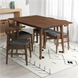 Andrea Modern 5 Piece Solid Wood Dining Room & Kitchen Set Walnut Brown