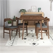 Andrea Modern 5 Piece Solid Wood Dining Room & Kitchen Set Walnut Brown