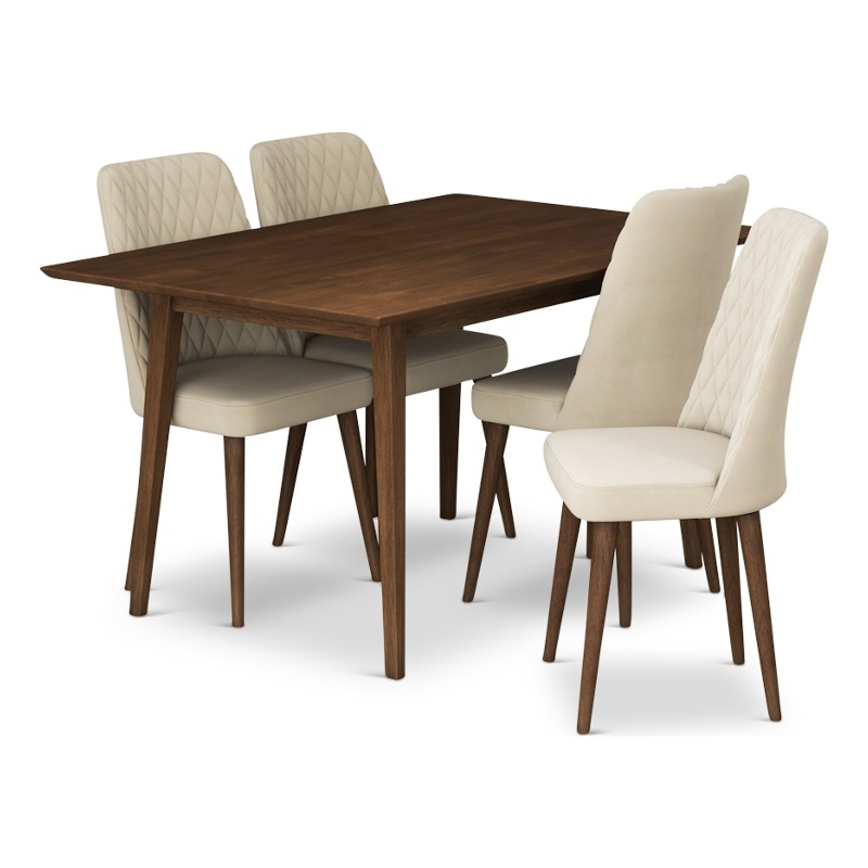 Adler Mid Century Modern 5 Piece Dining Room Furniture Set