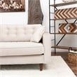 Ophelia Mid Century Modern Furniture Style Beige Velvet Living Room Couch
