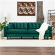 Ophelia Mid Century Modern Furniture Style Green Velvet Living Room Couch