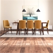 Annabelle 9-Piece Modern Dining Room Solid Wood Table and Gold Velvet Chair Set