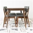 Alma Modern Small Solid Wood Walnut Kitchen & Dining Room Table and Chairs for 4