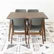 Alma Modern Small Solid Wood Walnut Kitchen & Dining Room Table and Chairs for 4
