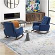 Walker Pillow Back Velvet Indoor Nursery Rocking Chair in Blue (Set of 2)