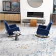 Walker Pillow Back Velvet Indoor Nursery Rocking Chair in Blue (Set of 2)