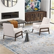 Sophia Mid-Century Modern Living Room Cream Linen Accent Armchair Set of 2