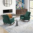 Walker Pillow Back Velvet Indoor Nursery Rocking Chairs in Green (Set of 2)