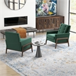 Sophia Mid-Century Modern Tufted Green Velvet Accent Armchair Set of 2