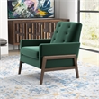 Sophia Mid-Century Modern Tufted Green Velvet Accent Armchair Set of 2