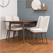 Resam Modern 5 Piece Solid Wood Dining Room & Kitchen Set Walnut Brown