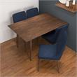 Renk Modern Solid Wood Walnut Dining Room & Kitchen Table and Chairs Set of 4