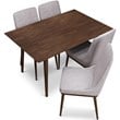Reaks Mid Century Modern Solid Wood Walnut 5 Piece Dining Room & Kitchen Set