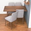 Reaks Mid Century Modern Solid Wood Walnut 5 Piece Dining Room & Kitchen Set