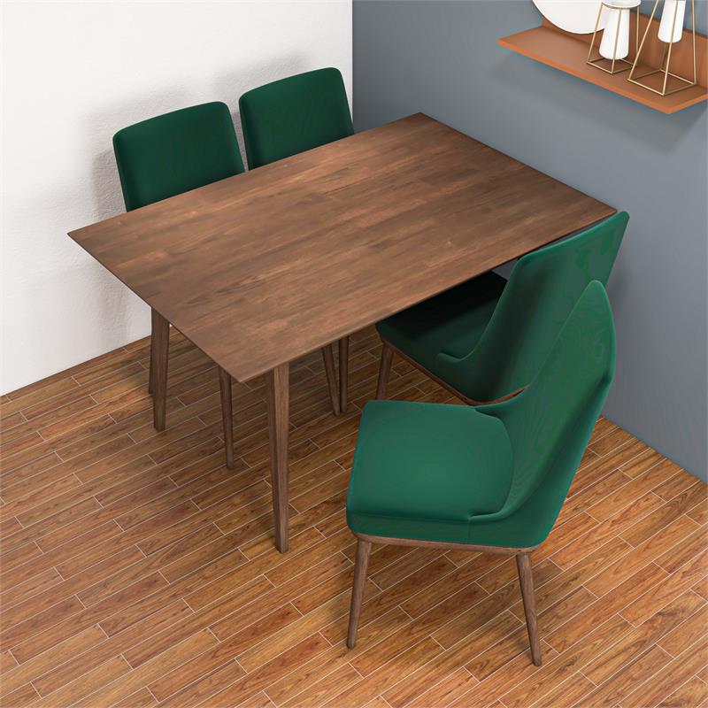 Rotor Modern Small Kitchen Solid Wood Walnut Table Dining Furniture Set