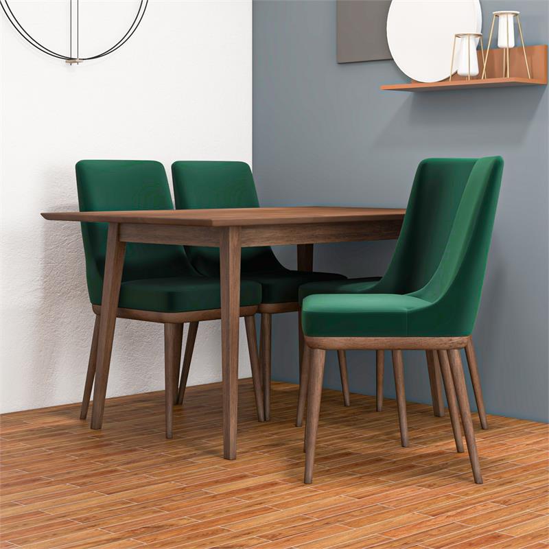 Rotor Modern Small Kitchen Solid Wood Walnut Table Dining Furniture Set