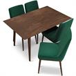Rotor Modern Small Kitchen Solid Wood Walnut Table Dining Furniture Set