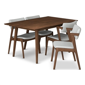 Ressam Modern Solid Wood Walnut Dining Room & Kitchen Furniture Set