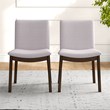 Kingston Mid-Century Modern Beige Fabric Dining Chair Set of 2
