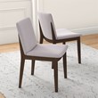 Kingston Mid-Century Modern Beige Fabric Dining Chair Set of 2