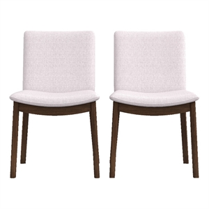 valentine mid-century modern beige fabric dining chair set of 2