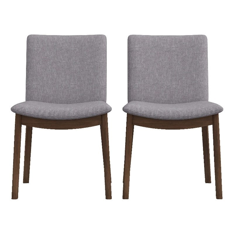 Muncy Modern Gray Fabric Dining Room & Kitchen Chair Set of 2