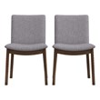 Muncy Modern Gray Fabric Dining Room & Kitchen Chair Set of 2