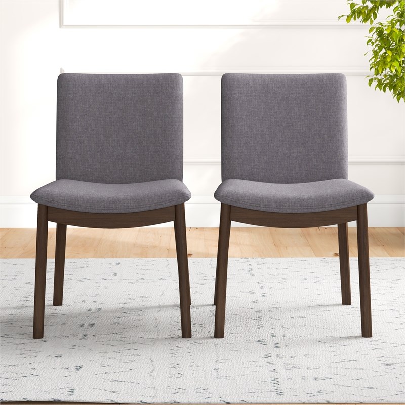 Muncy Modern Gray Fabric Dining Room & Kitchen Chair Set of 2