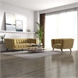 Kelvin Mid-Century Pillow Back Velvet Sofa and Lounge Chair Set in Gold